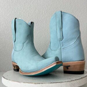 Lane EMMA JANE Womens Cowboy Bootie 8 Western Blue Cowgirl Short Boots Snip Toe